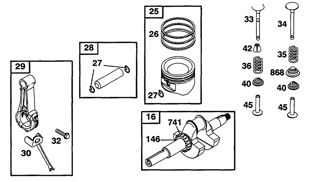 Connecting Rod Diagram and Parts List for 19A402-0699-XX  Briggs and Stratton Engine